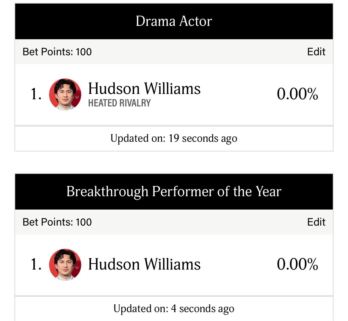 bighudfreak's tweet photo. @hudkarma not gonna be there when the trailer drops but I VOTED 😙 https://t.co/R8KfwLAVWk