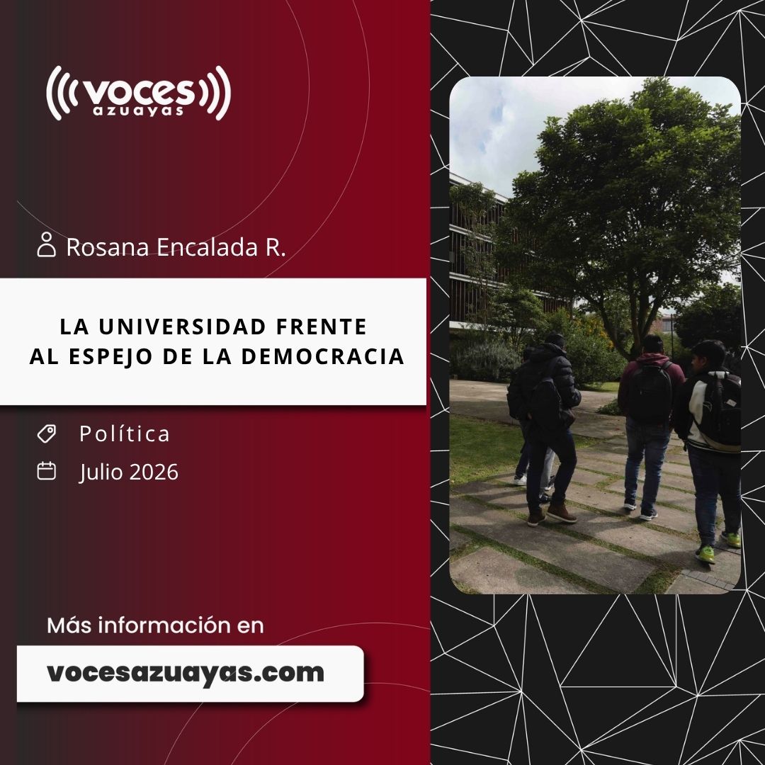 voces_azuayas's tweet photo. #Blog #VocesRizomáticas
🖊️Mgtr. Rosana Encalada ▶️ La Universidad frente al espejo de la democracia
🌿"Hannah Arendt sostenía que el poder no nace de la imposición, sino de la capacidad de las personas para actuar juntas en el espacio público".

Lea aquí:👉https://t.co/nT6TYe1uNI https://t.co/PXcOhFpTJg