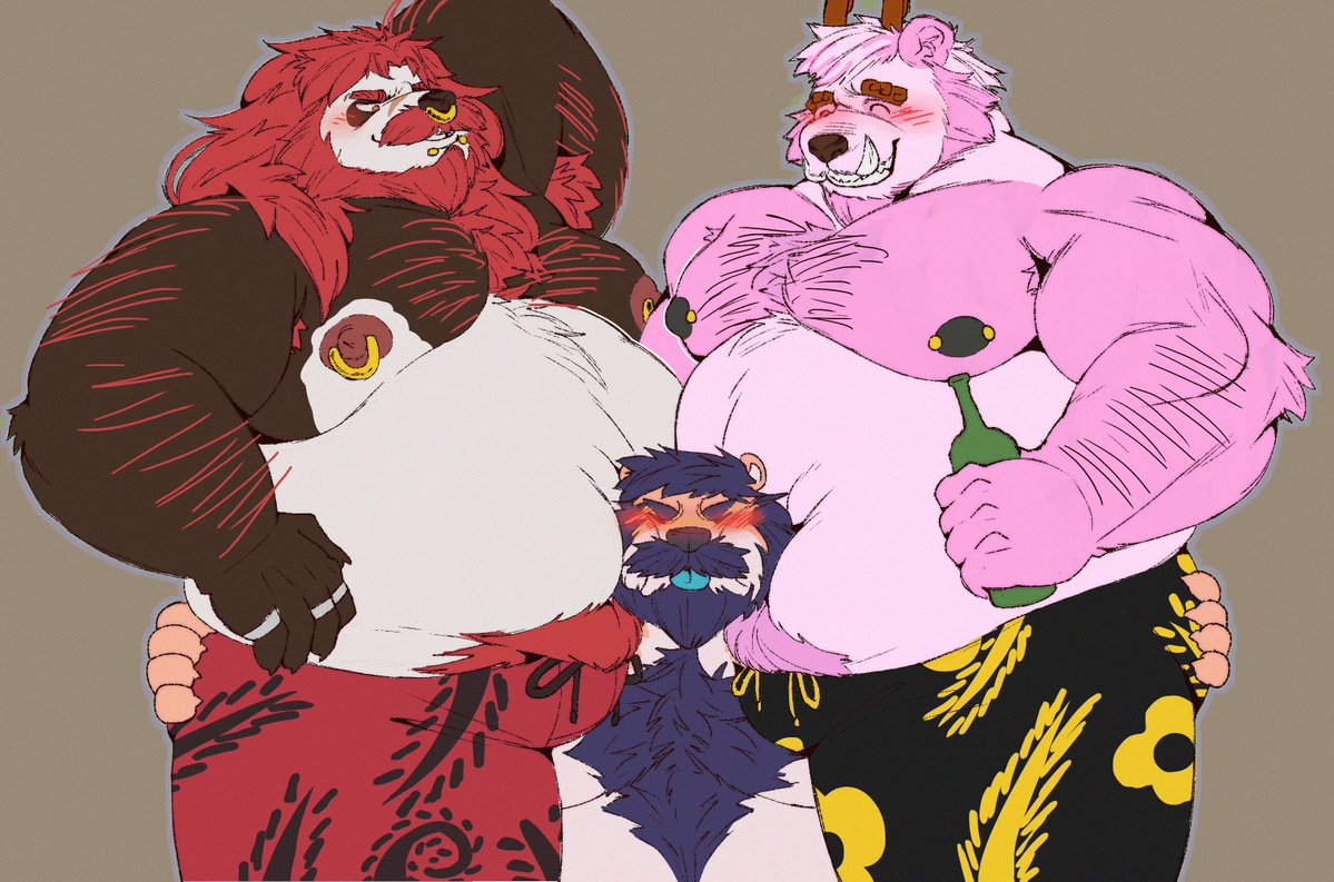 bittobanboo's tweet photo. he loves being crushed by these two fat pandas https://t.co/nYDIlJjsxh