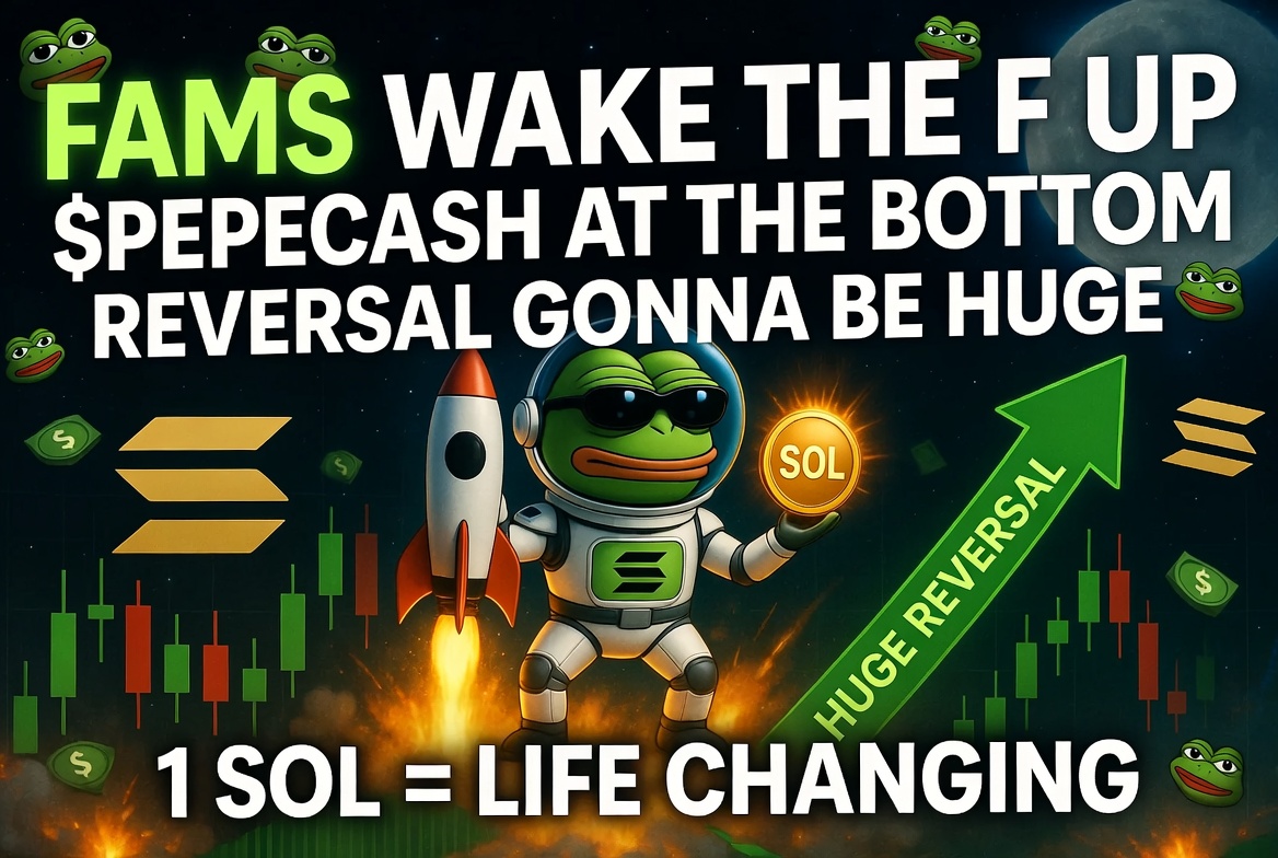 PEPECASHVU's tweet photo. 🚨 FAMs WAKE THE F UP 👀🐸

$PEPECASH is sitting at the **absolute bottom** right now.  
This is the kind of dip that only happens once.

The **reversal is gonna be HUGE** 📈💥  
1 SOL here could rewrite your life when it rips.

Don’t be the one still watching when it runs.  
Get in while it’s still this cheap.

**CA:** 655MQLuAYMfTYasaDsQsd1hVQMZs8hvGx8KvNfsQF8o9

🌐 https://t.co/o99bM3dvzv | https://t.co/KxYX2fRPwT  
TG: https://t.co/1m6ODQ8ij0

**$PEPECASH** 🐸🚀