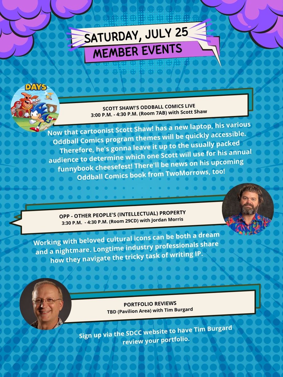 animationguild's tweet photo. It's Saturday at SDCC—peak Comic-Con chaos! 🔥 Visit our vending TAG members early to chat and see amazing artwork. Don't forget to stop by the events today! Who are you seeing today? 🎤 #TAGMembers #SDCC2026 #SDCCSaturday #ComicConLife #SanDiegoComicCon #TAGatSDCC2026 https://t.co/pxNa9Qt1x1