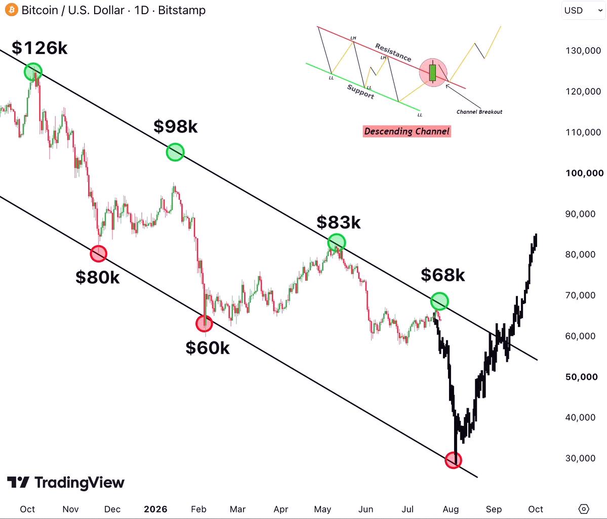iroiroaru7's tweet photo. BITCOIN IS REPEATING HISTORY AGAIN...

The biggest $BTC dump is coming in the next few weeks.

But most people still don't REALIZE this:

$83K → $58K → $68K → $40K → $70K → $108K

Every bounce is an opportunity for people who know where this stops.

Do NOT get sha https://t.co/glR3QNyD8e