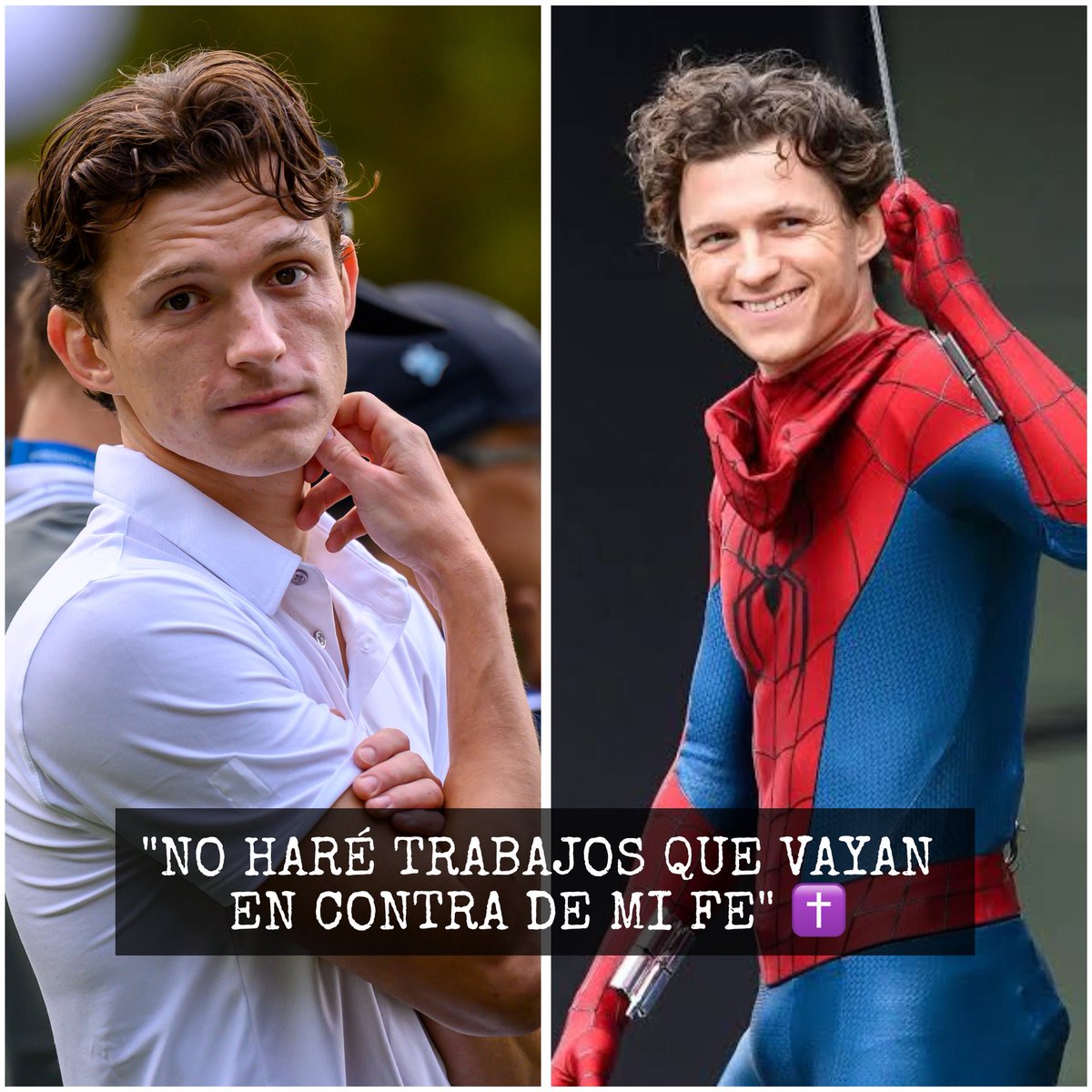 CarlRamirezA's tweet photo. El actor británico Thomas Holland, marcó su postura ante el mundo. 🌎 ✝️ https://t.co/R2ewXtrdDb