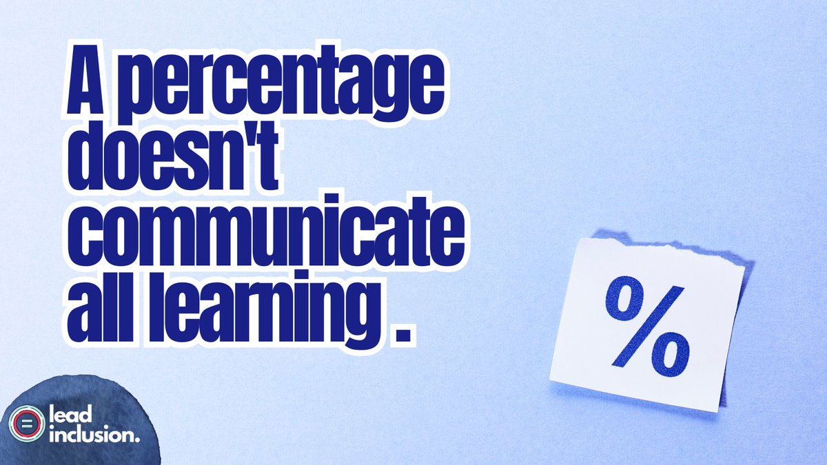leeannjung's tweet photo. 📊 Percentage #grades FEEL objective because they involve math. But a percentage doesn't communicate learning well and is no more objective than a teacher's judgment. #LeadInclusion #EdLeaders #Teachers #UDL #SBLchat #TG2Chat #ATAssessment #TeacherTwitter https://t.co/ZCyvoKkh4F