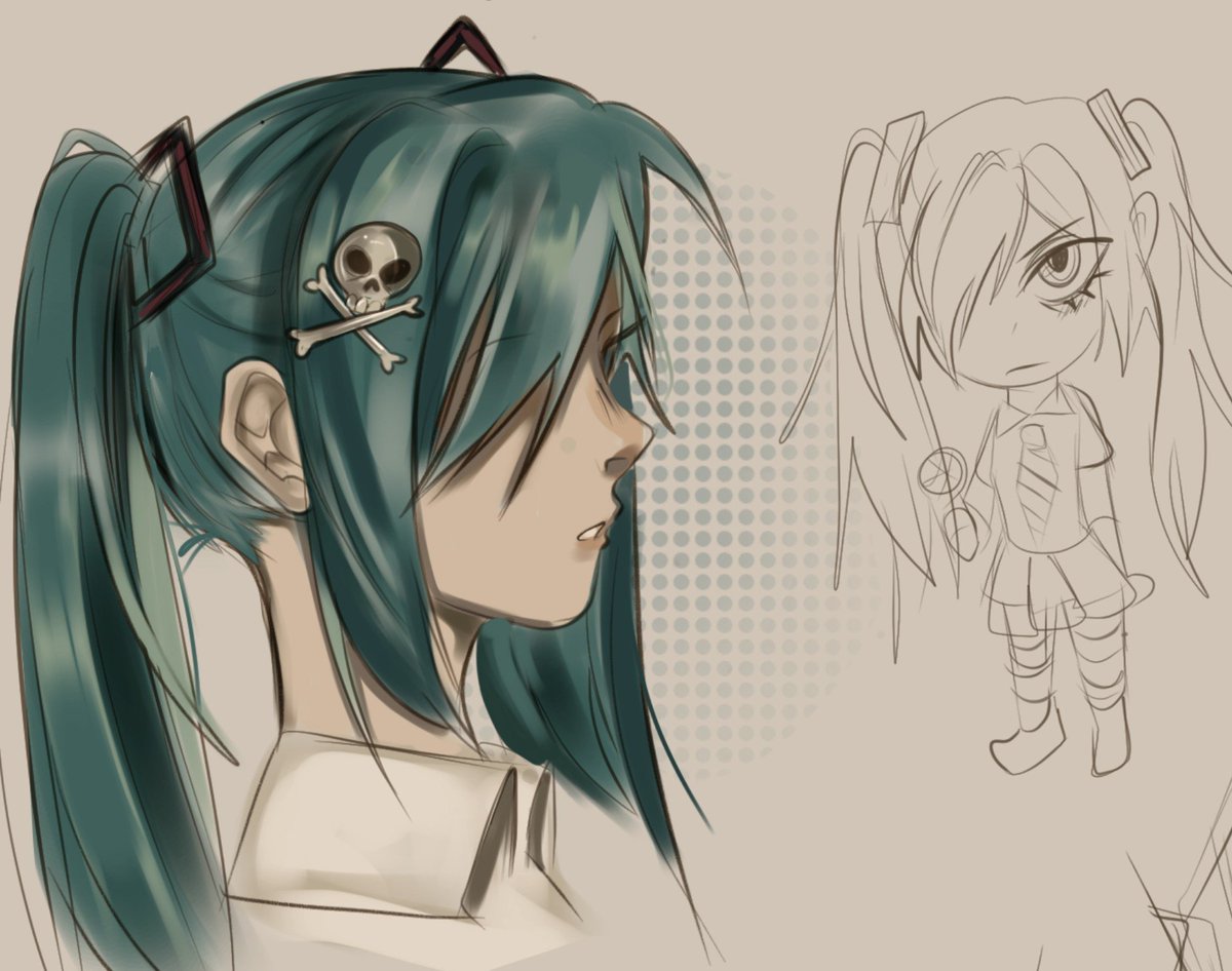 crowzey0's tweet photo. Emo #HatsuneMiku wip https://t.co/hjR6YQD1nm