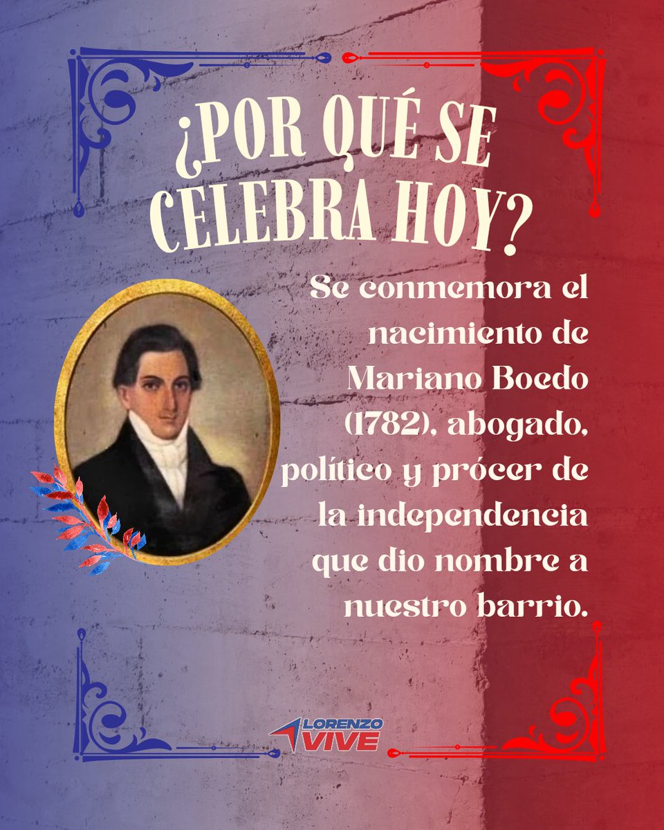 lorenzo_vive's tweet photo. 📅 Hoy celebramos el Día del Barrio de Boedo, una fecha que homenajea el nacimiento de Mariano Boedo y pone en valor la historia, la cultura y la identidad de uno de los barrios más emblemáticos de la Ciudad.
💙❤️ https://t.co/FmaTkC5WGR