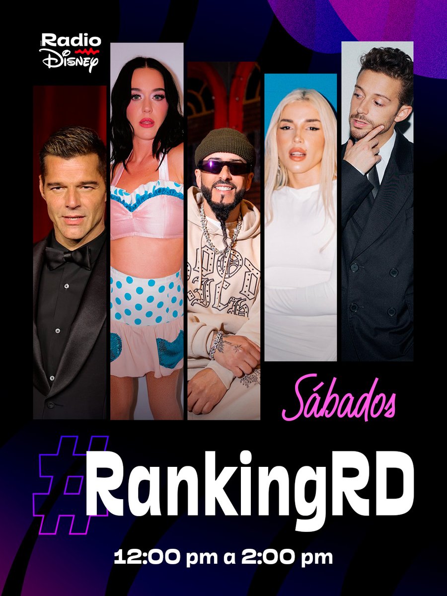 RadioDisneyMX's tweet photo. ¿Aún no sabes cuáles son las canciones más escuchadas del momento? 😱🎶

Descúbrelas en el #RankingRD, vota por tus favoritas y ayúdalas a llegar a la cima 🔝💜

Sintonízanos desde cualquier lugar en https://t.co/E999Cl8UJ6 💫

#RadioDisneyMéxico https://t.co/hlx7FBCgZG