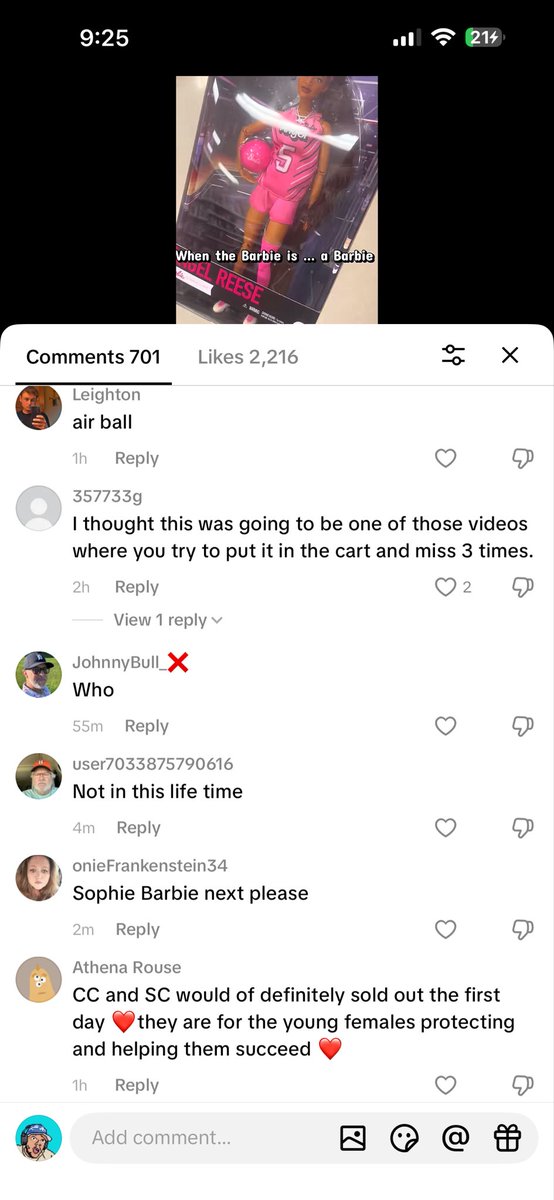 ill_name_this_x's tweet photo. A Black woman’s success exposes people every single time.

I posted myself buying Angel Reese’s Barbie, and the comments quickly filled with over 700 hateful replies. From … THEM https://t.co/LQMFQMalSQ