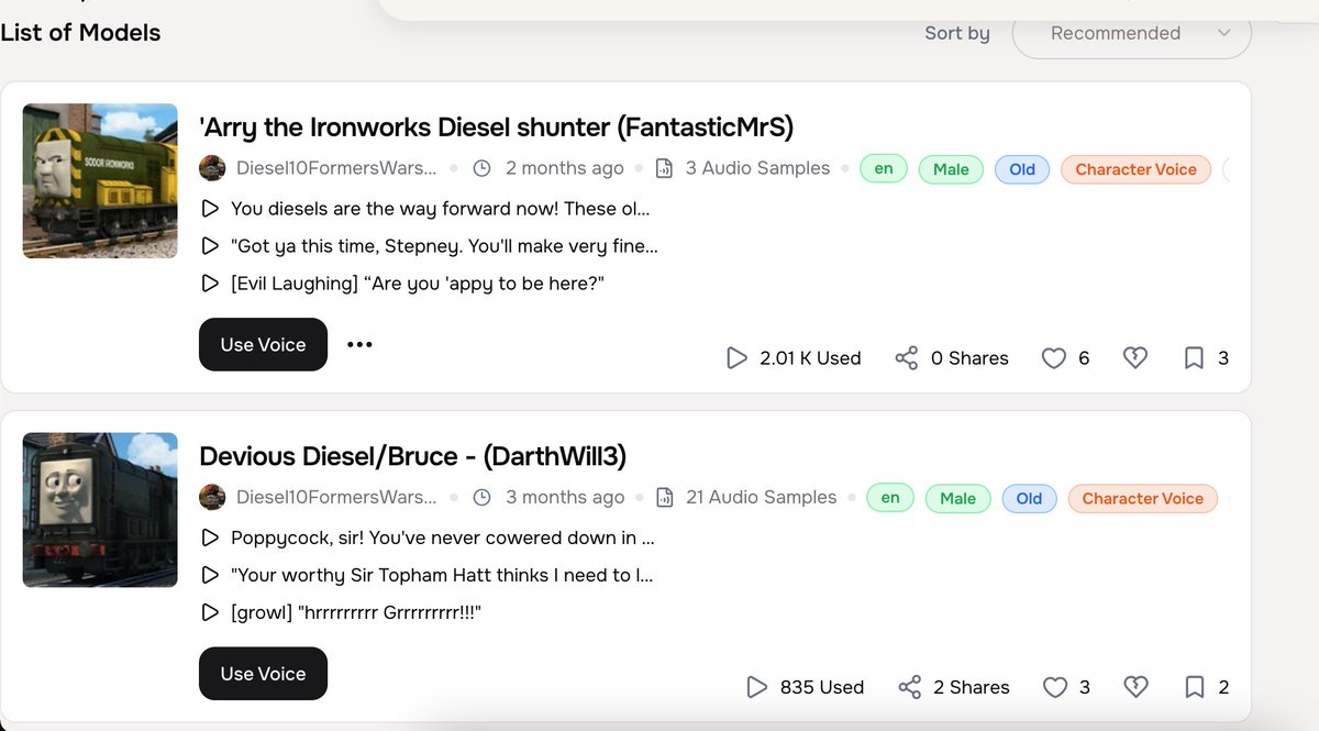 FantasticS8998's tweet photo. Here's a post I never thought I'd have to make. Someone named @Diesel10TFWR42 has been stealing voices from us and making AI models of them. None of us gave him permission to do so, and we want them removed immediately! https://t.co/ezRK006yB8