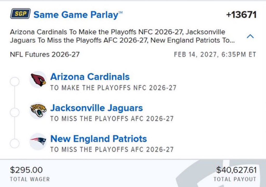 CashBabyo2's tweet photo. The easiest $40K in NFL futures.

#nfl #Gambling𝕏 
Link to join discord 👇 
https://t.co/zaGnT0aYzt https://t.co/JrUMUbkr8B