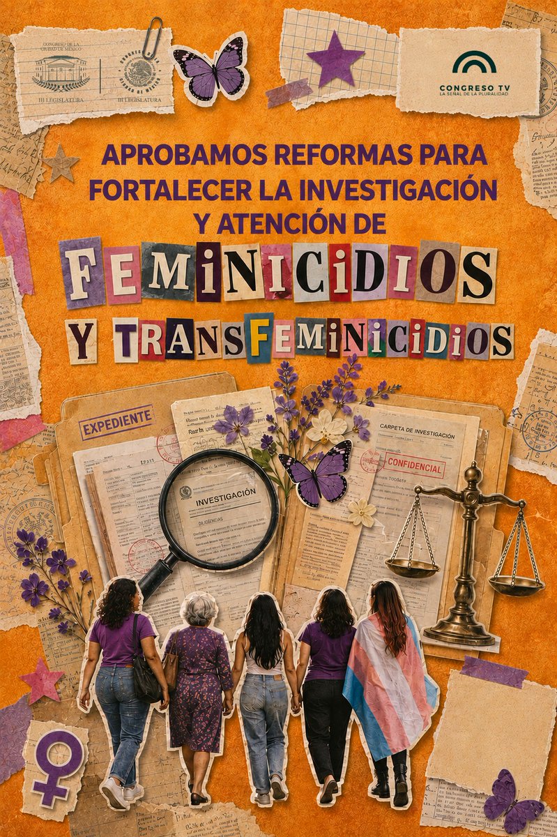 Congreso_CdMex's tweet photo. 🏛️🏳️‍⚧️⚖️Legislar también es fortalecer el acceso a la justicia.

Aprobamos reformas para fortalecer la investigación de feminicidios y transfeminicidios, con protocolos de actuación más eficaces y atención especializada para las familias de las víctimas. 💜🧡

#25N #IIILegislatura https://t.co/k6Glf8vsdN