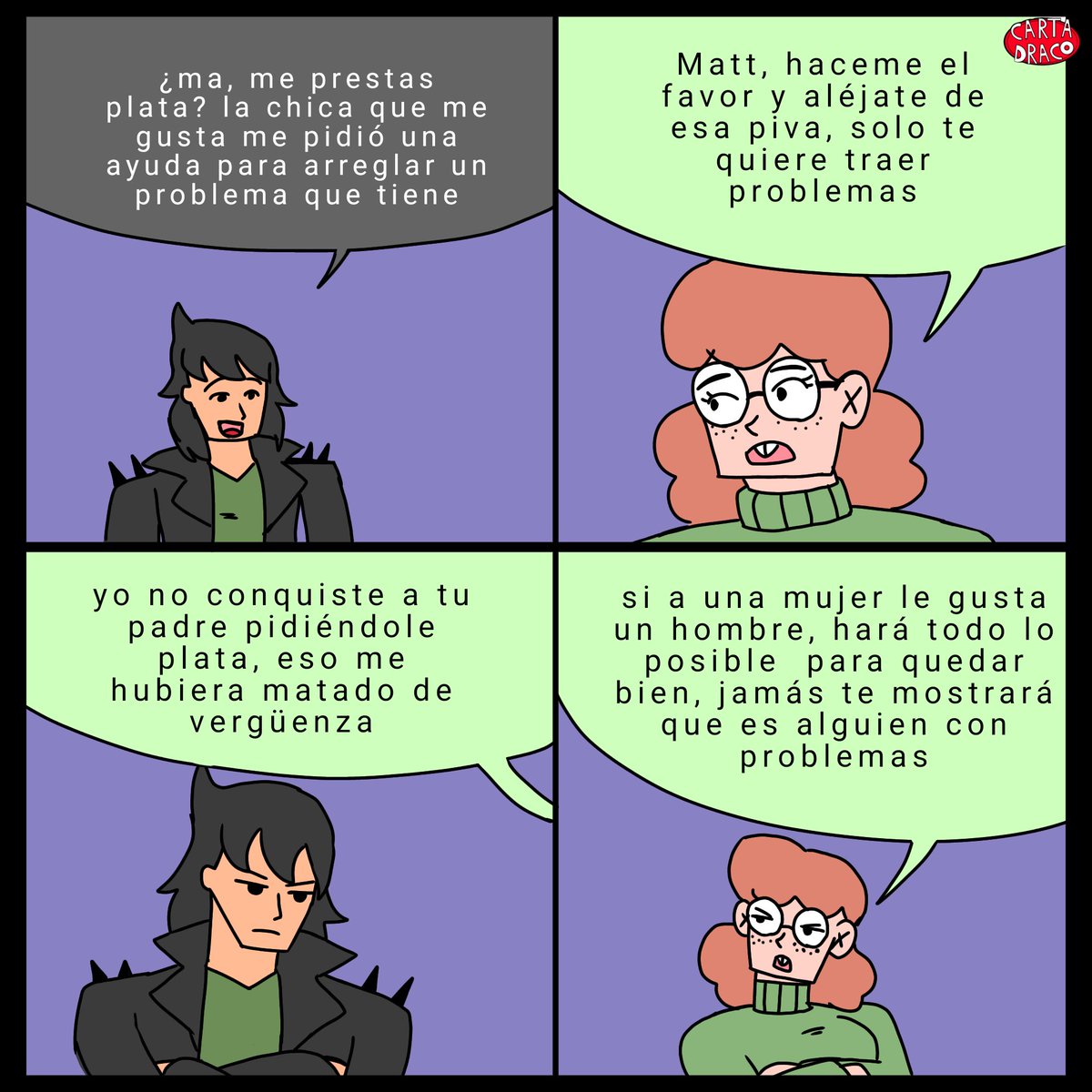 Kairos2018's tweet photo. Lirio es una experta en reconocer cuando una mujer es un parasito, así que protegerá con garras y dientes a su hijo de esas gatas 
#amor #humor #lirio #Matt #cómic https://t.co/IFBrWRc2FP