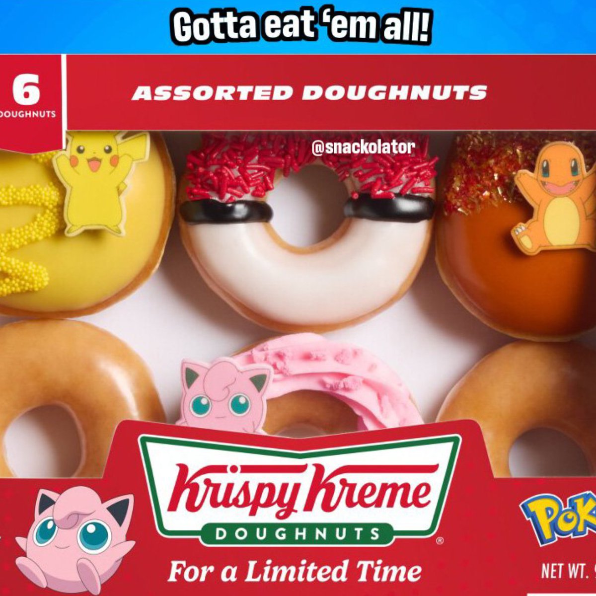 Dexerto's tweet photo. Pokemon x Krispy Kreme doughnuts have leaked ahead of a possible US grocery store launch

The box features Pikachu, Charmander, Jigglypuff, and a Poké Ball https://t.co/5J1bFVA5wH