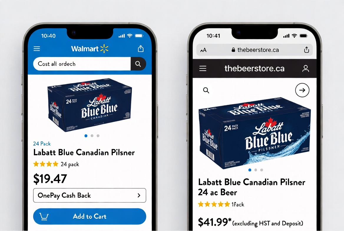TruthFringe's tweet photo. Same beer.
Same ingredients.
Same amount.
2 different countries.
2 DRASTICALLY different prices.
At today's exchange rate, the beer from the USA converts to $27.44 CAD.
That’s a $14.55 difference, with the Ontario listed price roughly 53% higher than the converted U.S. price.
MAKE THAT MAKE SENSE! 
@MarkJCarney @fordnation 

#cdnpoli🇨🇦