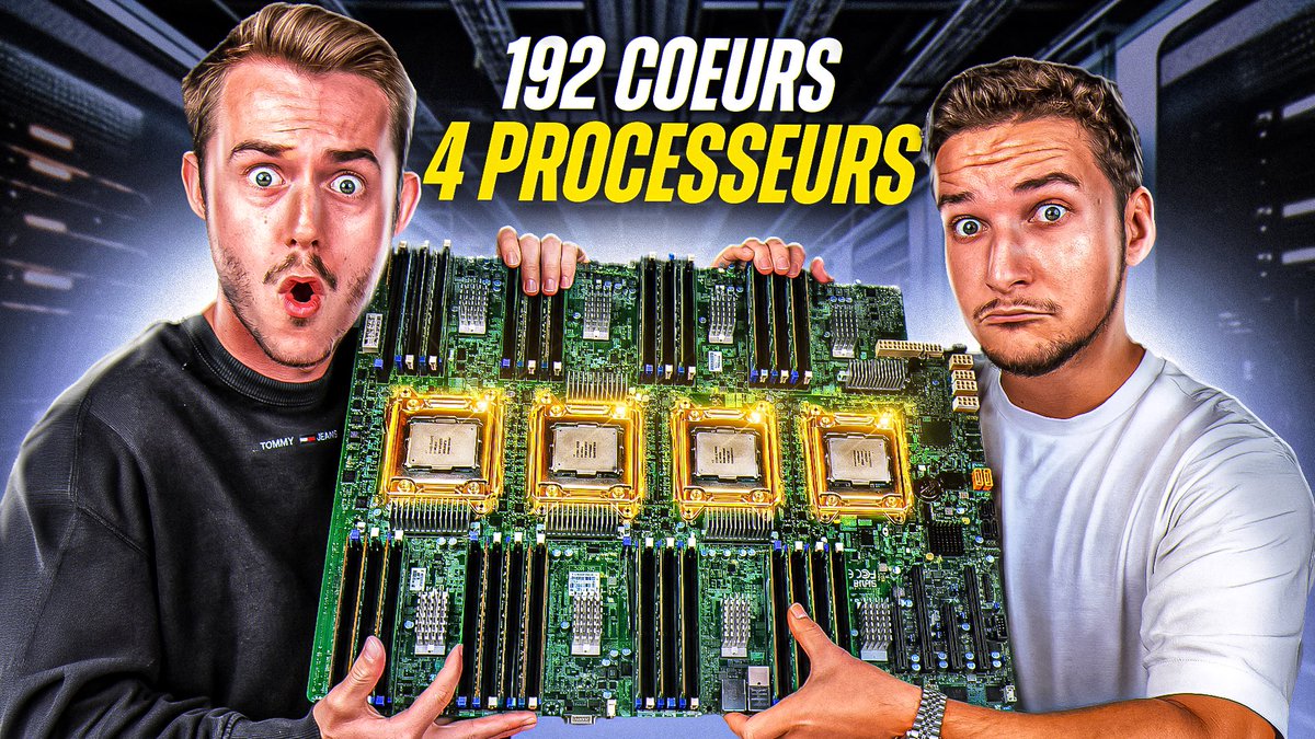 FRhardware's tweet photo. ON FAIT UN PC GAMER AVEC 4 PROCESSEURS ! (192 cœurs) https://t.co/ag6rkceeWo https://t.co/iO7A9GXTLU