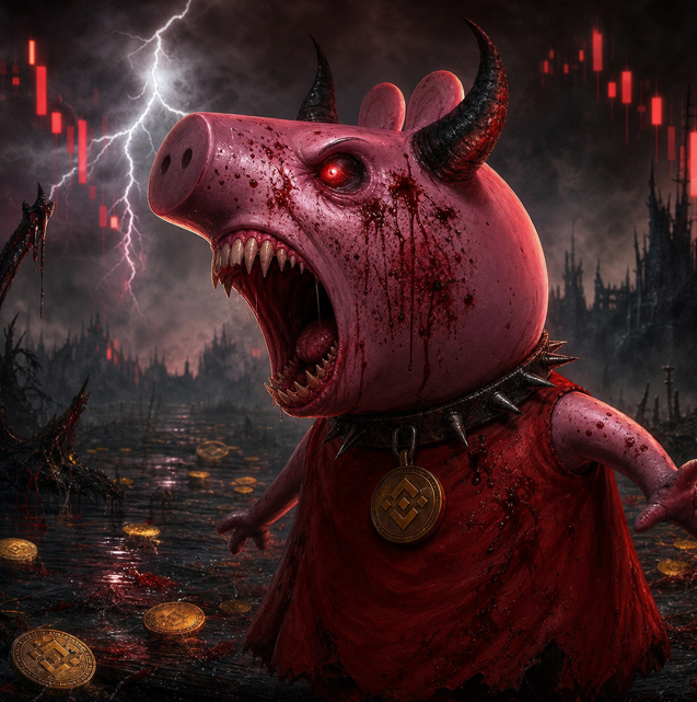 PeppaBNB's tweet photo. The swamp is calling all degenerates 🐷🔥

If you love dark memes and BNB Chain chaos, you’re home.

Evil Peppa era has begun.

Who’s joining the dark side?

#PeppaPig #Peppa #PeppaPigMemes #EvilPeppa #BNBChain https://t.co/H6HEAMQF5l