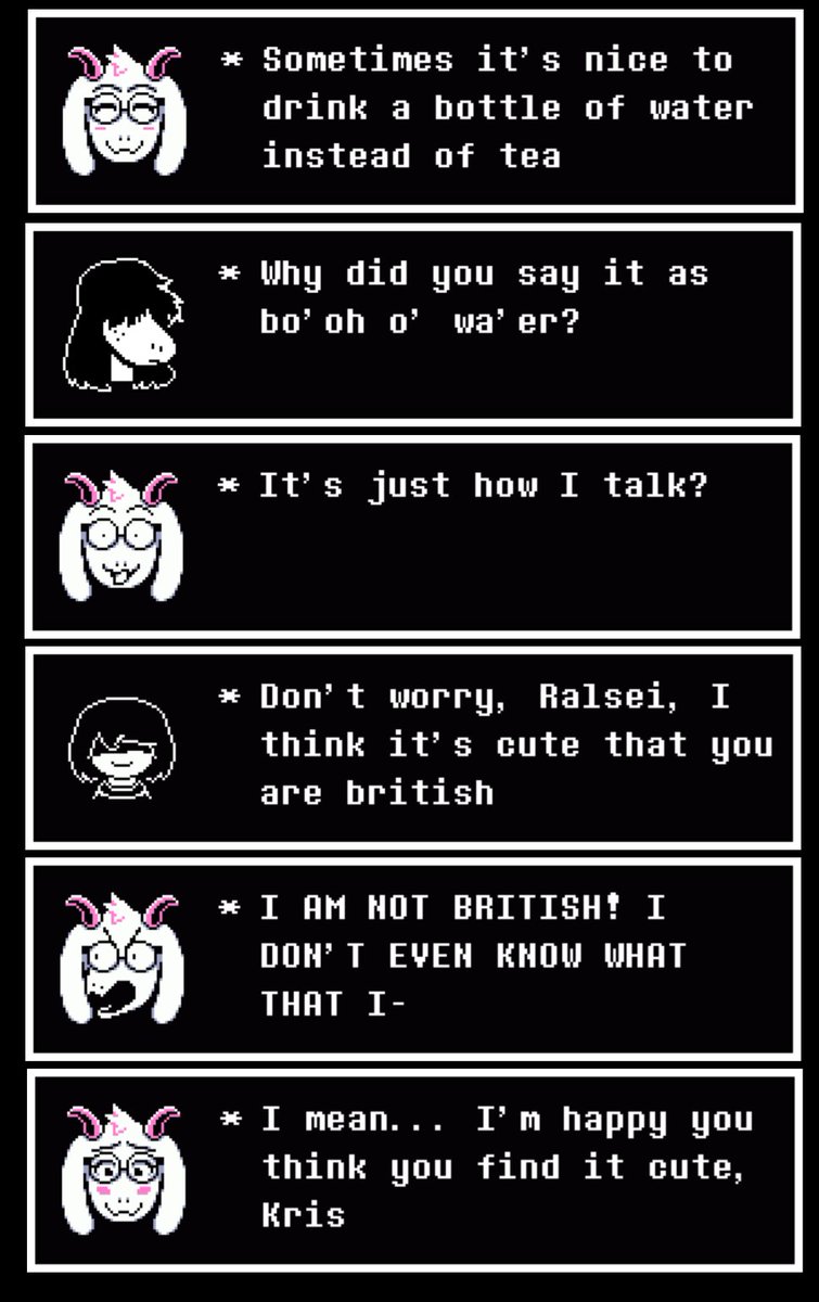 RPlushTimeline's tweet photo. British Ralsei
(Once again I know it's light world textbox, sorry lol, can't even do shitposts right) https://t.co/Ba2jhLRNE9