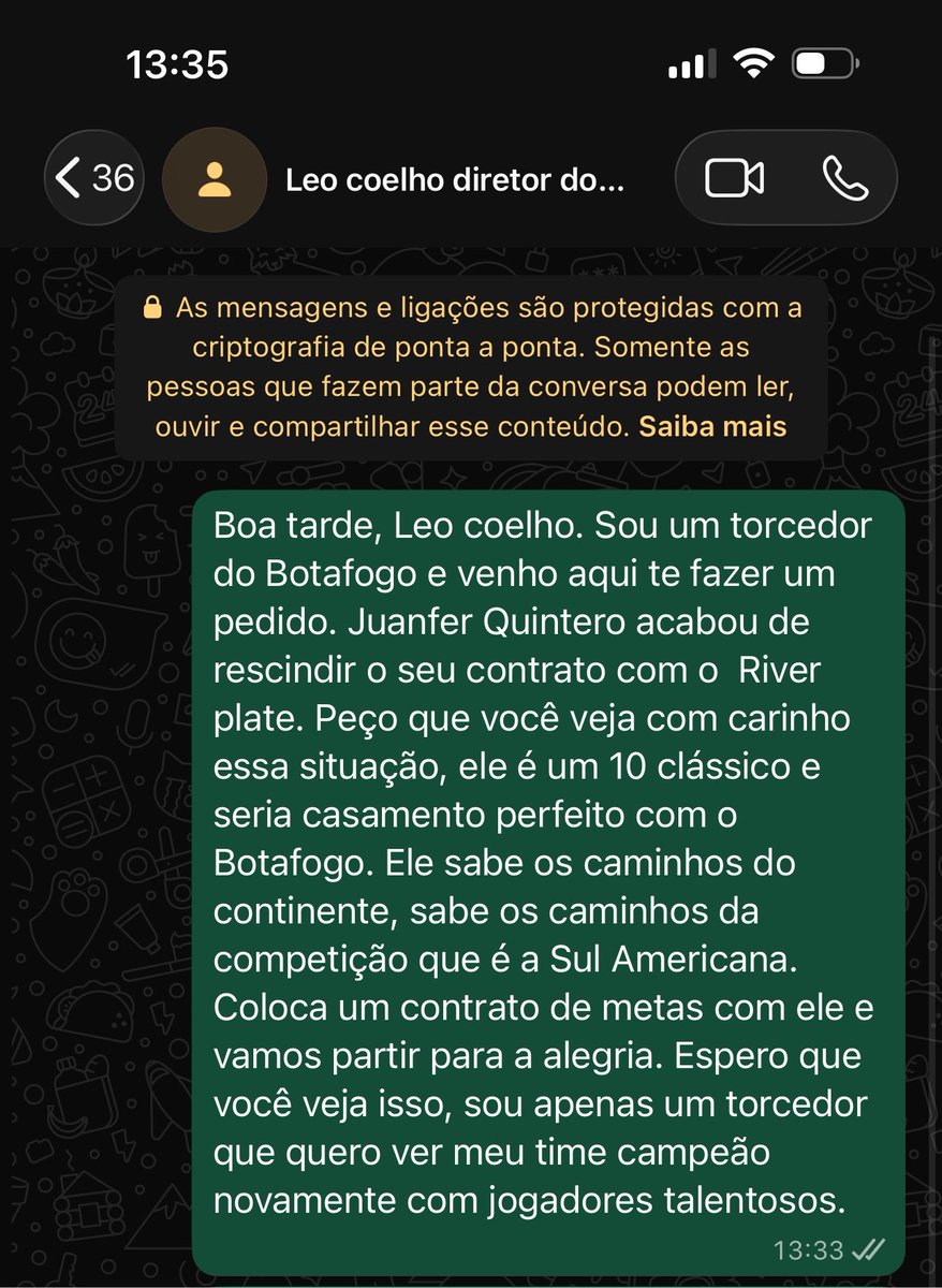 lskbfr's tweet photo. Fazendo aqui de tudo pra Juanfer Quintero jogar no Botafogo. Mandei menssagem pro Léo coelho (Diretor do Botafogo) pra analisar a situação do colombiano. #JuanferNoGlorioso https://t.co/WtuYHPq0QP