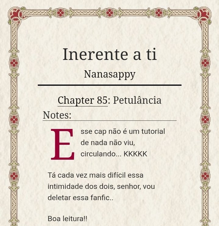 acervonanaseppy's tweet photo. O NOVO CAPÍTULO DE INERENTE A TI ACABOU DE SER POSTADO!! 📖🔥
capítulo 85 — Petulância.

“Súplica incessante, a consequência de um jogo provocativo. Culpa sua ser gostoso demais, quero sentir todo o seu amor escorrendo pelos dedos”
Gente..?
https://t.co/Jgqu6pJabB https://t.co/Clyjki9LXh