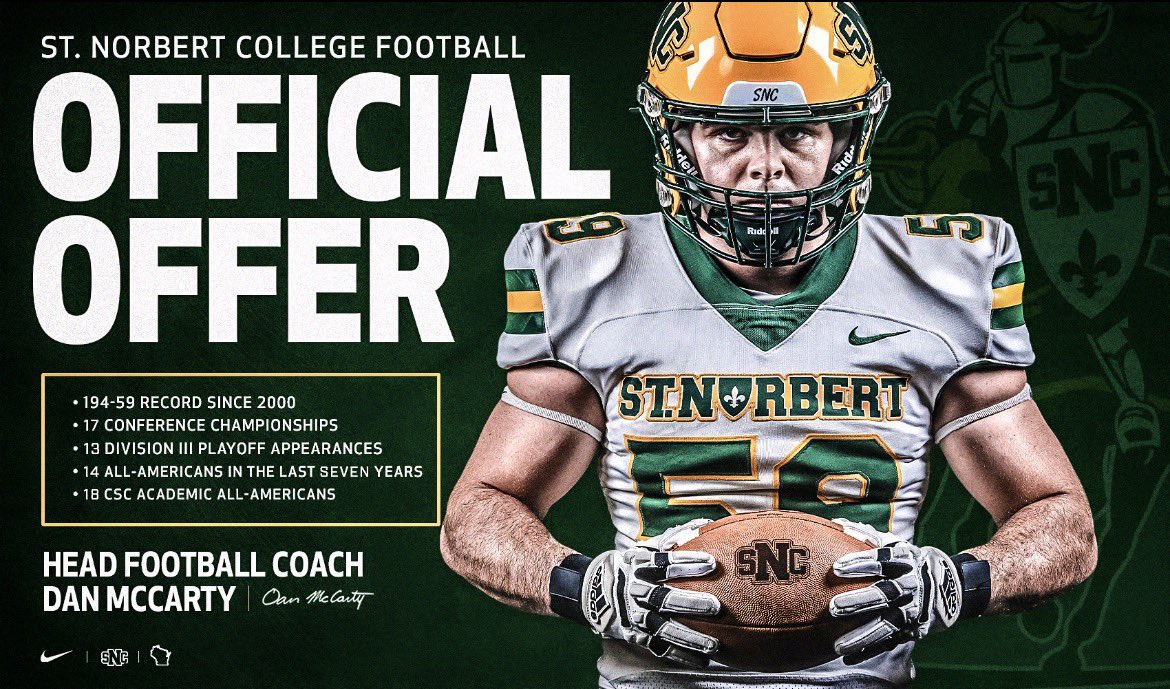 Mendoza_Miguel2's tweet photo. After a great conversation with @RobHuberty I am blessed to receive an offer from St. Nortbert College!
@robertpomazak @SCNFBOFFICIAL @underdogrush https://t.co/kebFskU7vn