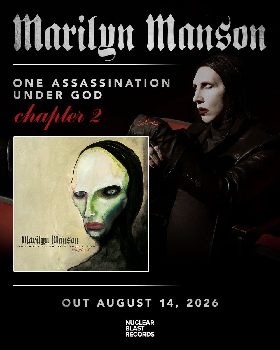 marilynmanson's tweet photo. One Assassination Under God - Chapter 2
Pre-save on Spotify.
https://t.co/ZxeyNgaxqJ https://t.co/oaJKLEXpdj