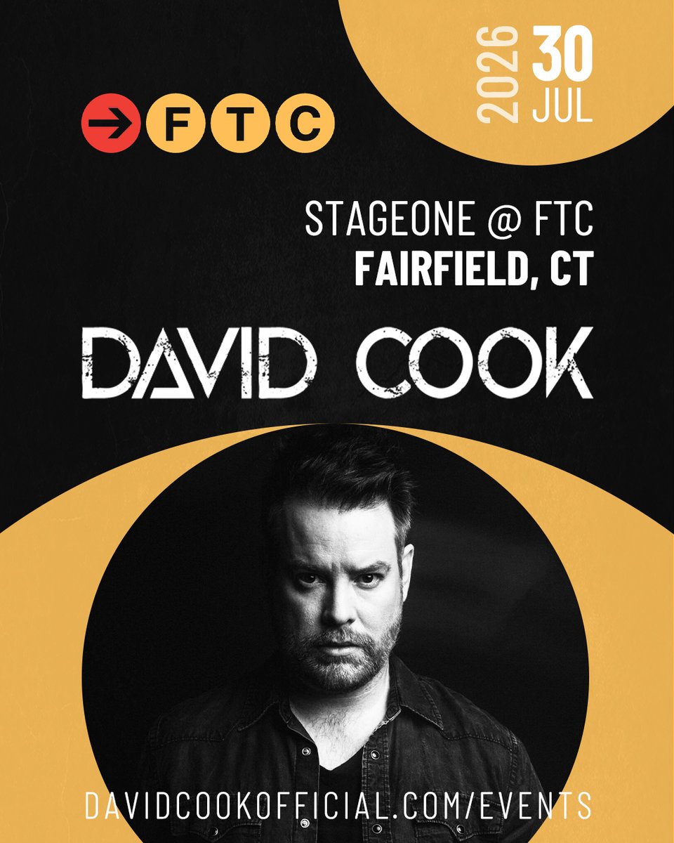 FoolsApril64's tweet photo. 🚨*UP NEXT!* 30-JUL (THU) FAIRFIELD, CT 🎤 DAVID COOK (solo acoustic) BLEED ME DRY TOUR stops at StageOne @FTCPresents  🤩 Info/Tickets 👉 https://t.co/r61UDGthri https://t.co/ZGnMuntlbc