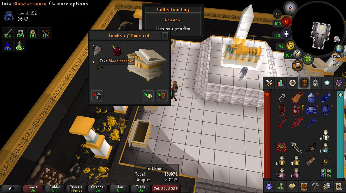 Fe_Phara0h's tweet photo. Tumeken's Guardian on a 150 @ 32 completions! #osrs #oldschoolrunescape https://t.co/2w42pYkEhy