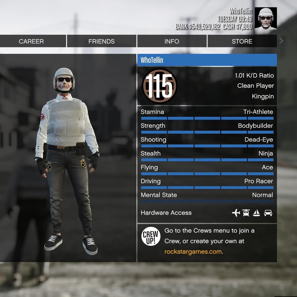 Modded_servic's tweet photo. Ps5 account
Male Character
Lvl 115
504 mil banked
1.01 K/D Ratio
Sw fits (white, blue vest)
Base 5 T shirt
No cars to sell
Face paints
Maxed stats
Research done
Region;
MESSAGE ME PRIVATELY IF INTERESTED โ
#GTA #PS5 #GTAV #XBOX #GTAMODDED https://t.co/cLYpuK8QaB
