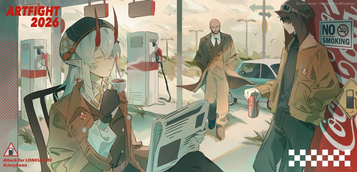 Jurykooo's tweet photo. Twitter nuked my colors so im jus gon repost ⛽️☕️ #Artfight #Artfight2026 https://t.co/j9HQPC4L3m