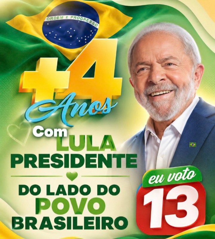 Rogeriononatosa's tweet photo. 🚩🚩BOA TARDE COMPANHEIRADA:

AGORA É FOCO TOTAL NA REELEIÇÃO DE LULA!

MEU VOTO É LULA 
NO LULA EU CONFIO 
#Lul4VemAí https://t.co/ew5B9upDhz