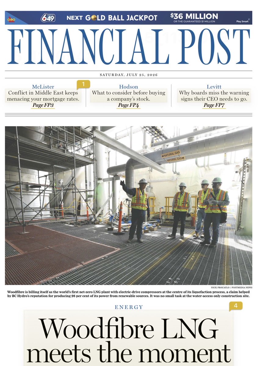 APouliotPCQ's tweet photo. En mars 2021, le projet GNL Québec mourait d’un coup de couteau au cœur par le BAPE.

En juillet 2019, le projet Woodfiber LNG de gaz naturel liquéfié obtenait le dernier permis requis pour construire son usine sur la baie de Howe Sound, en C.-B.

L’usine va ouvrir fin 2027.

Elle produira l’équivalent de ce que ça prend pour alimenter environ 1,7 à 1,8 million de résidences québécoises (si on applique la consommation moyenne des foyers au gaz au Québec).

Contributions aux gouvernements (impôts, redevances, etc.) : une soumission récente évoque ~14,6 milliards $ sur la durée de vie du projet (40 ans environ), soit un ordre de grandeur de quelques centaines de millions par an en moyenne selon les hypothèses. 

Mais nous, on est verts. Moi, je suis plutôt vert d’envie!