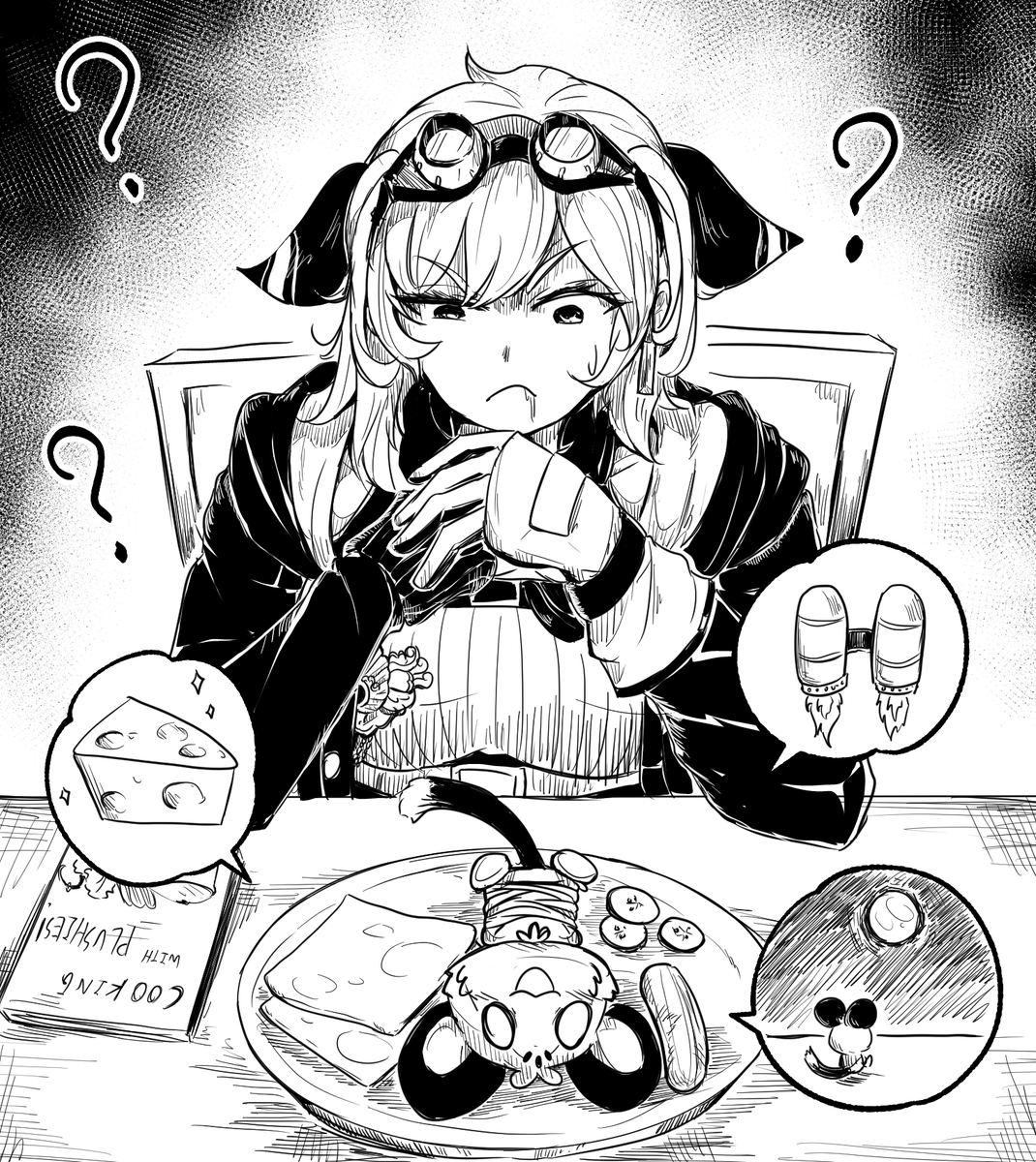 Lavendulan's tweet photo. Kaela's Adventure in the basement Vol.03
"Why won't my food stop talking???"
#inKaela #RaorArt #CHATTINO #RaraWara https://t.co/kdpOiEfGYA