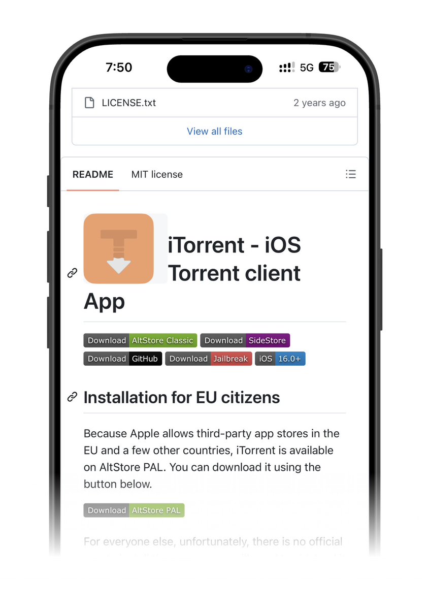 TechBit_M's tweet photo. iTorrent رجع بشكل أقوى على الأيفون 

التطبيق انكتب من الصفر، صار أسرع وأكثر استقرارًا، ويدعم التحميل بالخلفية، وتشغيل الفيديو قبل يكتمل التحميل، وLive Activities، وواجهة زجاجية تناسب iOS 26 

اذا كنت تستهدم SideStore أو AltStore؟ هذا من أفضل عملاء التورنت على iPhone بدون جيلبريك https://t.co/KU4swnT9TI