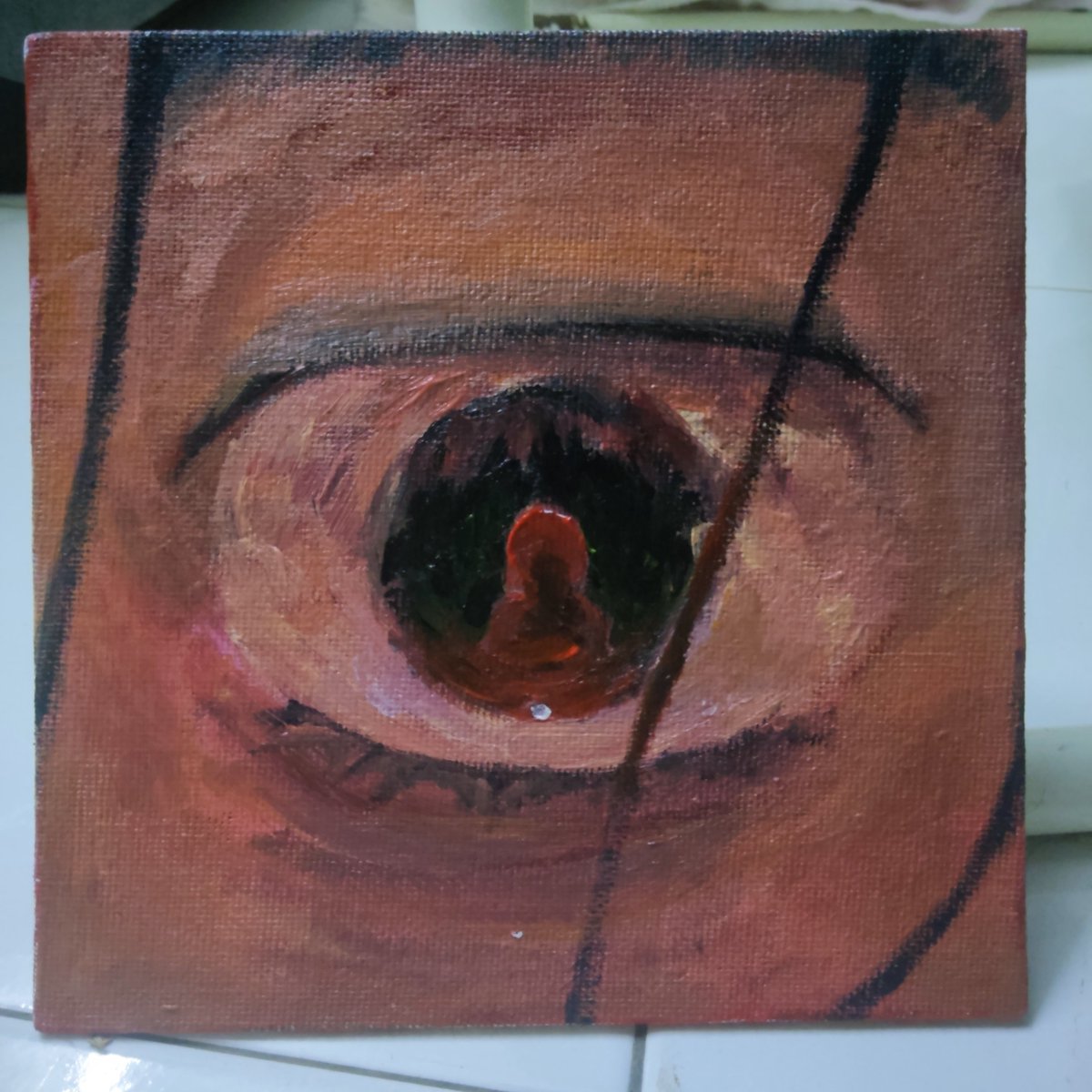 JustTpNoContent's tweet photo. Painted pre/post T3 Amane

Person in her eye is up to interpretation 
Also names written at the back of their canvases in case I forgot whoever tf did I paint 
#milgram_fa #08_m https://t.co/ZhPinkguSY