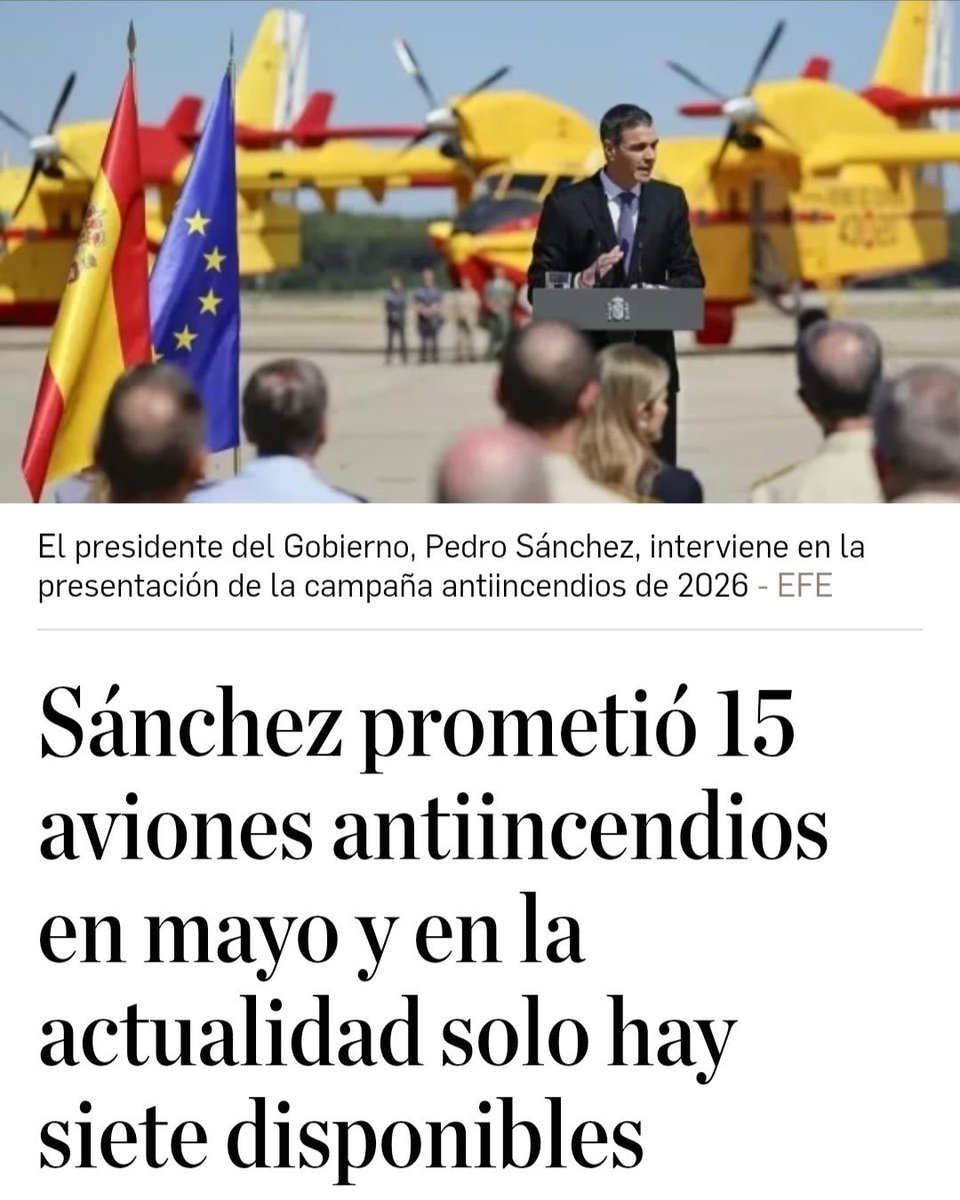 Capitana_espana's tweet photo. 5 Falcon
68 coches oficiales

7 aviones antiincendios
Y el pueblo apagando el fuego.

Gobierno de España. https://t.co/4L4wXMmyKX