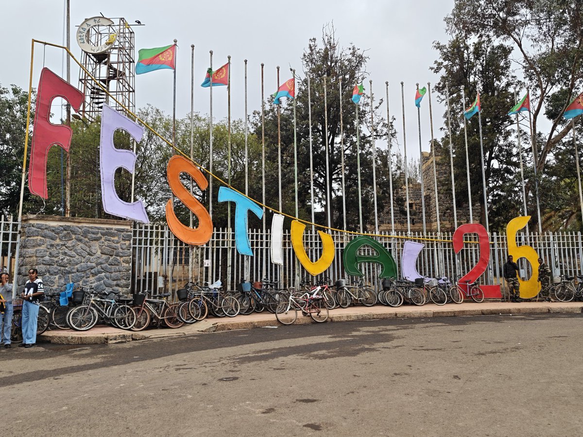 ChinaEmbEritrea's tweet photo. Happy #FestivalEritrea2026! 🇪🇷✨

The energy at Expo Grounds right now is absolute golden! 💫🎶

So glad to join the celebration and check out the incredible ehixibitions and performances at EXPO from 3 religions, 6 Zobas and 9 ethnic groups, all from the one and only Eritrea. We left the festival with a bunchl of souvenirs and also a sip of the incredible Eritrean Mies (honey wine).   

Enjoying every single moment! ☕🥁