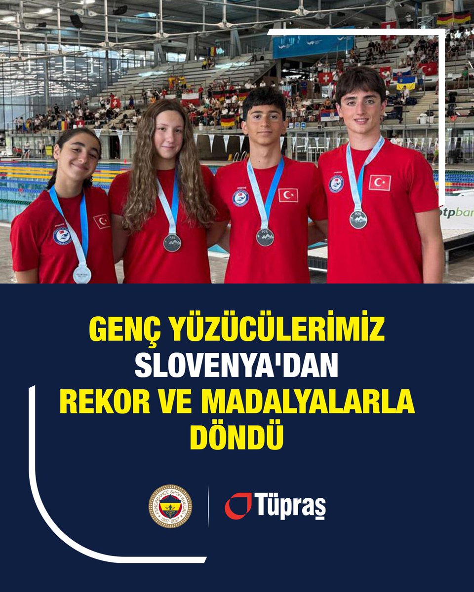 tupras's tweet photo. Tüpraş olarak gururla desteklediğimiz Fenerbahçe olimpik branşlardaki millî sporcularımız ülkemize madalyalar kazandırmaya devam ediyor.

Millî sporcularımız, Central European Countries Junior Meet (CECJM) Yüzme Şampiyonası’ndan tarihi başarılarla döndüler. Slovenya'nın başkenti Ljubljana’da düzenlenen organizasyonda millî yüzücümüz Umut Aras Özkan bireysel 100m kelebekte altın madalya; 50m kelebek, 100m ve 200m sırtüstü branşlarında gümüş madalya kazandı. Millî yüzücümüz Emir Bartu Özcan ise 100m kurbağalamada altın, 50m kurbağalamada bronz madalyanın sahibi oldu.

Takım yarışlarında ise sporcularımız Ayşe Kent, Umut Aras Özkan ve Emir Bartu Özcan bir altın iki gümüş madalyayı ülkemize kazandırdılar.

İtalya’nın Rieti kentinde düzenlenen Avrupa U18 Atletizm Şampiyonası'nda millî sporcumuz Abdulsamet Duman 2000m su engelli koşusunda, Simanur Bilgili ise cirit atmada bronz madalyanın sahibi oldu.

Ülkemizi gururlandıran tüm millî sporcularımızı ve antrenörlerimizi tebrik ediyor, başarılarının devamını diliyoruz.

@Fenerbahce