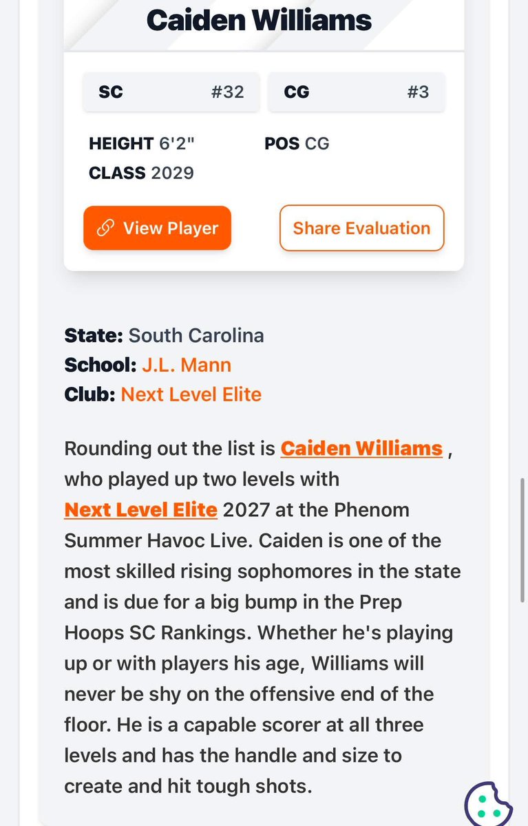 CayWill29's tweet photo. Thanks for the write up @PrepHoops @POBScout @Phenom_Hoops @PhenomExposure @NextLevelElite_  @AndrewBaxleySC @CoachAnderson20 @BreazealeCoach https://t.co/pl6pKl6y8N