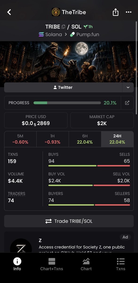 TheTribeOnSOL's tweet photo. We haven’t even bonded yet and we have fully paid dex. Planned locks at 200k and 500k. Trying to make a real $TRIBE to honor the 3 greats! https://t.co/zL5ft6KhLo