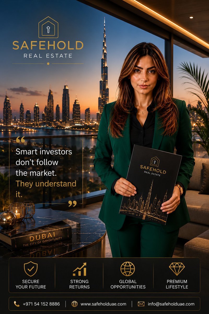 safeholduae's tweet photo. Invest Smart. Live Better.
Hashtags: #SafeholdRealEstate #DubaiRealEstate #InvestInDubai #LuxuryLiving #PropertyInvestment #SecureYourFuture #DubaiProperty #SmartInvestment #UAERealEstate #RealEstateInvesting https://t.co/oFSMMXXzZY