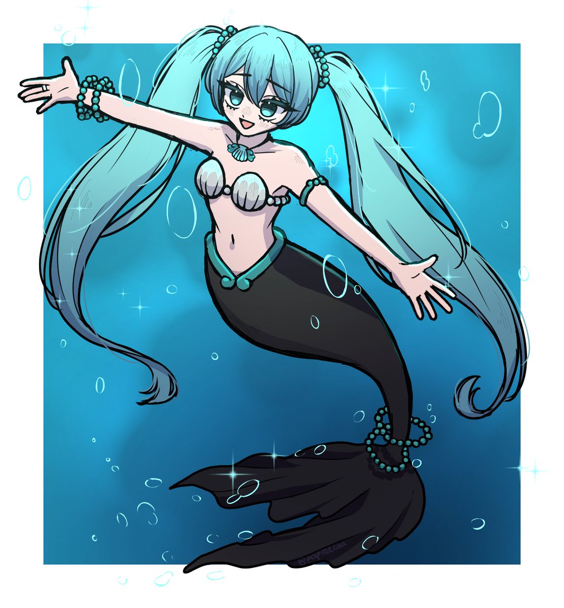 papreecaa's tweet photo. Mermaid Melody Princess Miku!! https://t.co/E1g9JZVwFD