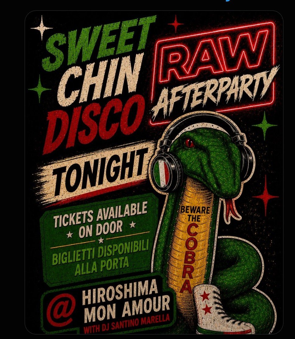 LetteBoxd's tweet photo. Sweet Chin Disco could have hired an actual artist for their posters given that they can afford to book talent, i don't know why we are letting them get away with using AI posters... https://t.co/RkPsJk6fUu