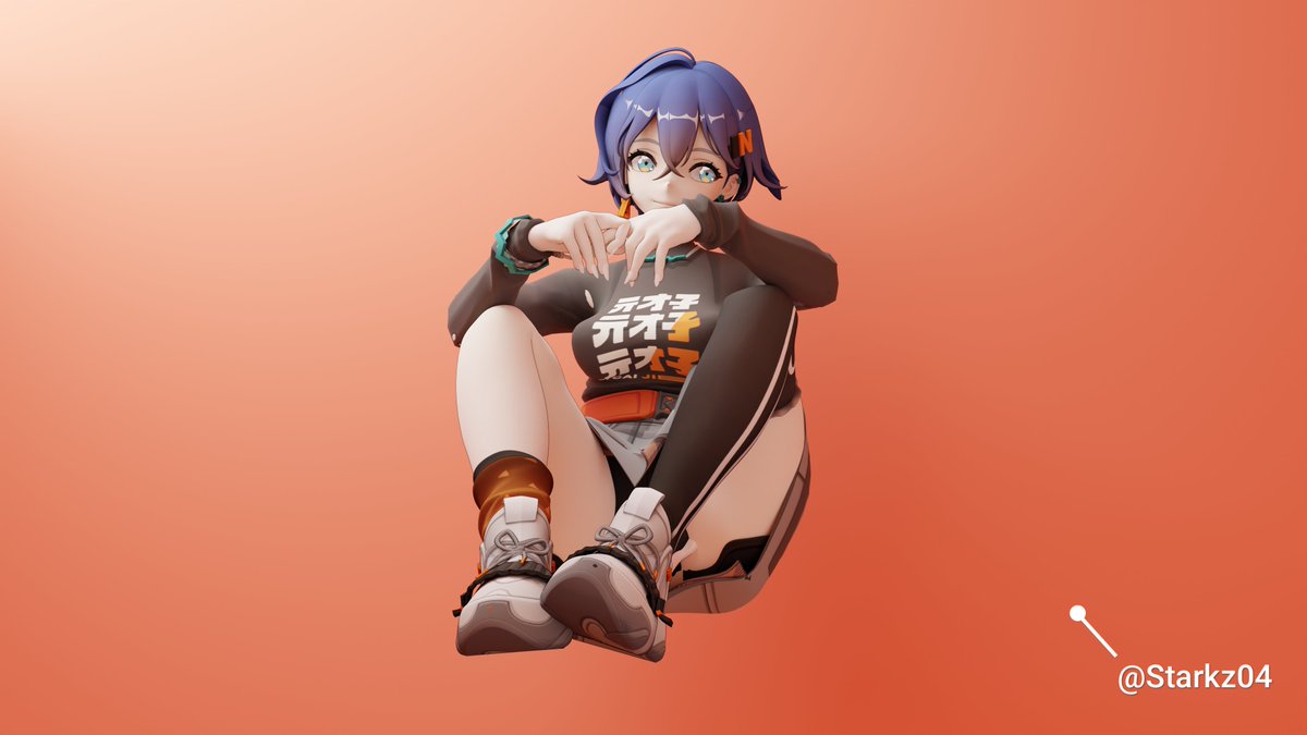 Starkz04's tweet photo. Belle 🙂 

Model by @Aequd1 
Pose reference by @RabiChora 

#belle #zzz #zenlesszonezero #hoyoverse https://t.co/fAKuJsFQfF