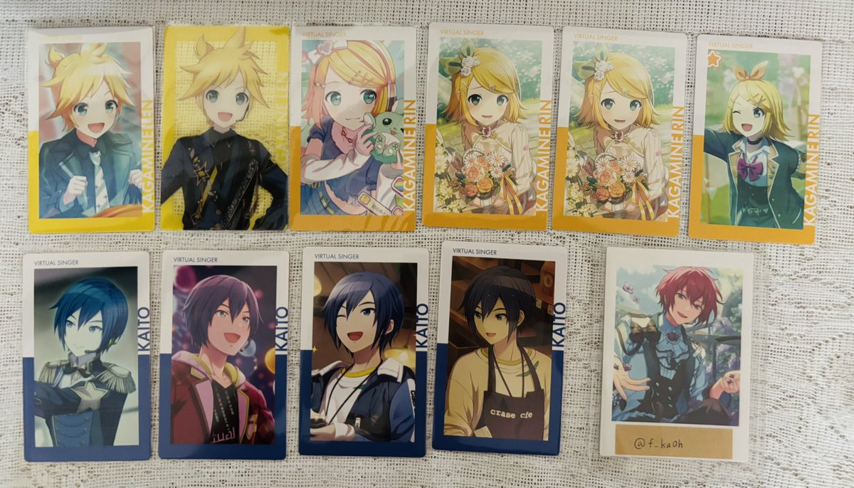 f_ka0h's tweet photo. 【交換・譲渡】プロセカ エピカ グリ缶 グリカ ウエハース セカライ 箔押し 色紙

譲)画像1~24

求)定価＋送料>同異種冬弥,レン

＊青線譲渡は同数抱き合わせ
＊グリ缶交換の場合はワルリン2冬弥との交換
＊箔押し譲渡はレート額分の抱き合わせ
＊エピカ前後あるものは纏めてお取引
＊赤線は交換のみ https://t.co/puCj1ddfsD