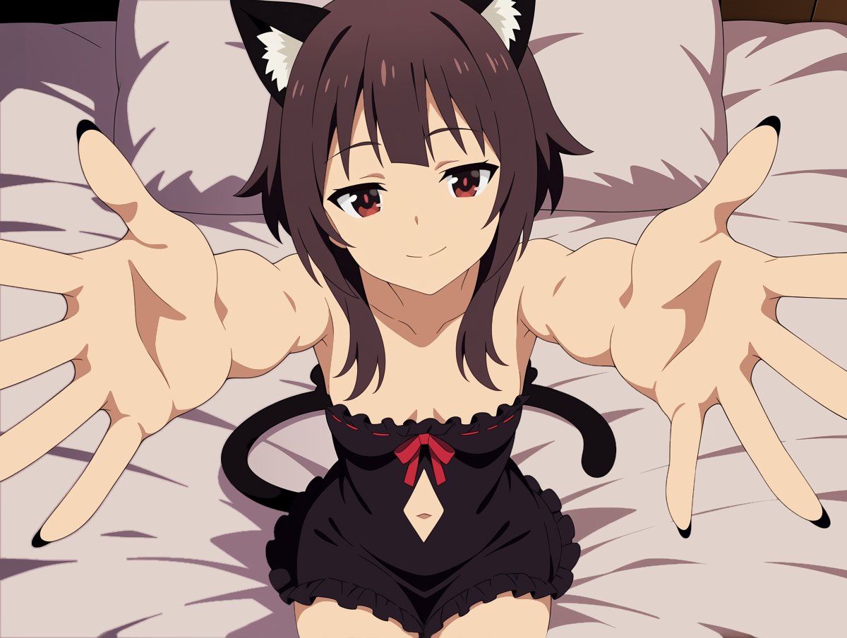kiwidev33's tweet photo. Huggy cat Megumin https://t.co/9nzHESccmh