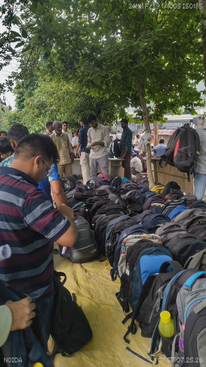 lalitlodhi16's tweet photo. Is it legal to require bags to be deposited outside during CBT online exams? If it is legal, then why do we pay an application fee?Today, the #NBCC exam was held at the Adarsh Pariksha kendra in Sector 80 Noida, where they were charging ₹50 per person to deposit bags @amitkilhor https://t.co/ZgvwV30c72