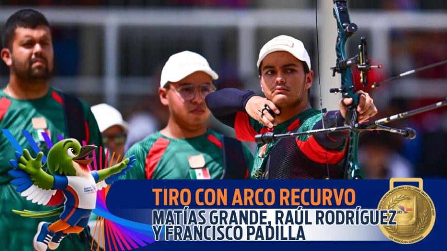 FOXSportsMX's tweet photo. ¡CAYÓ EL CUARTO ORO PARA MÉXICO, CON DRAMA HASTA EL FINAL! 🥇🇲🇽
#JCCxFSMX | El equipo varonil conformado por Matías Grande, Francisco Padilla y Raúl Rodríguez derrotó a Colombia en una intensa y emocionante final
Un 7 en el segundo set evitó que el equipo mexicano se fuera limpio, pero al final terminan subiendo a lo más alto del podio por 6-2 🙌
✅ Set 1: 57-54
❌ Set 2: 55-56
✅ Set 3: 56-55
✅ Set 4: 52-51
¡Felicidades al equipo de Tiro con Arco Recurvo! 🥳