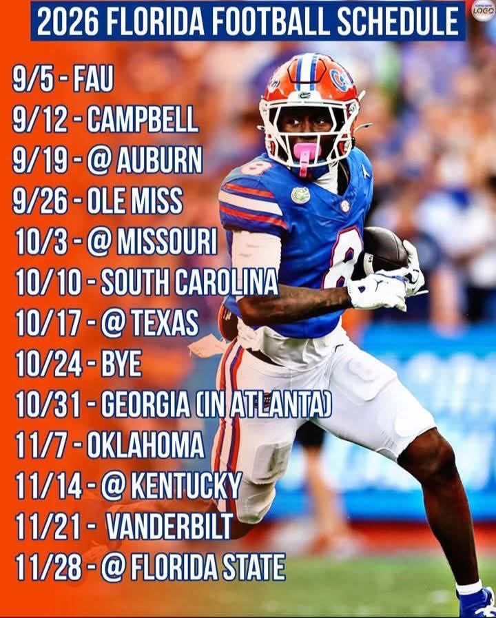 WilliamHeath33's tweet photo. Go Gators 🐊 #GoGators #2026schedule https://t.co/B3v9F710A1