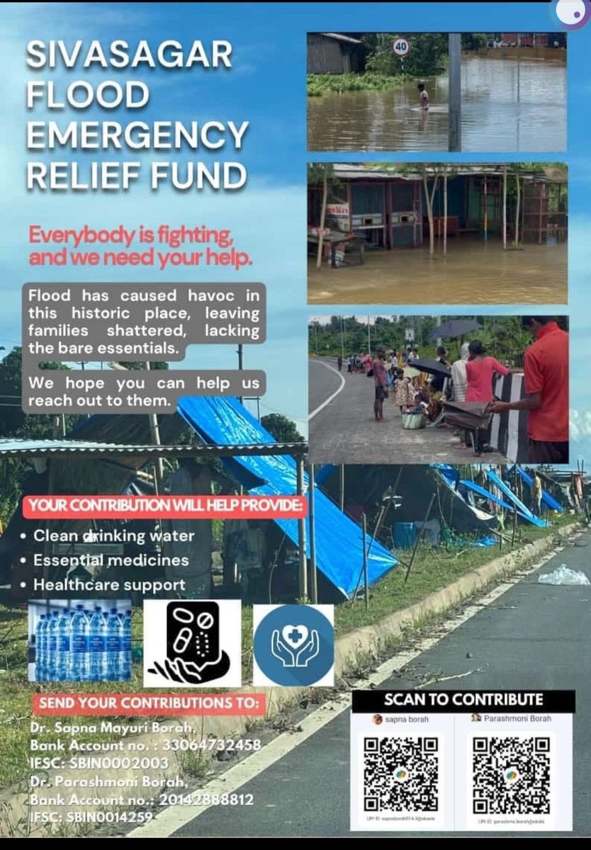 namgigaylords's tweet photo. These are all verified sources through which you can donate any monetory donations to help with people suffering from the intensive flooding in Assam. Please, every amount counts. I'll update this thread with more information 🙏🏽‼️ https://t.co/5CbPnGPeJt