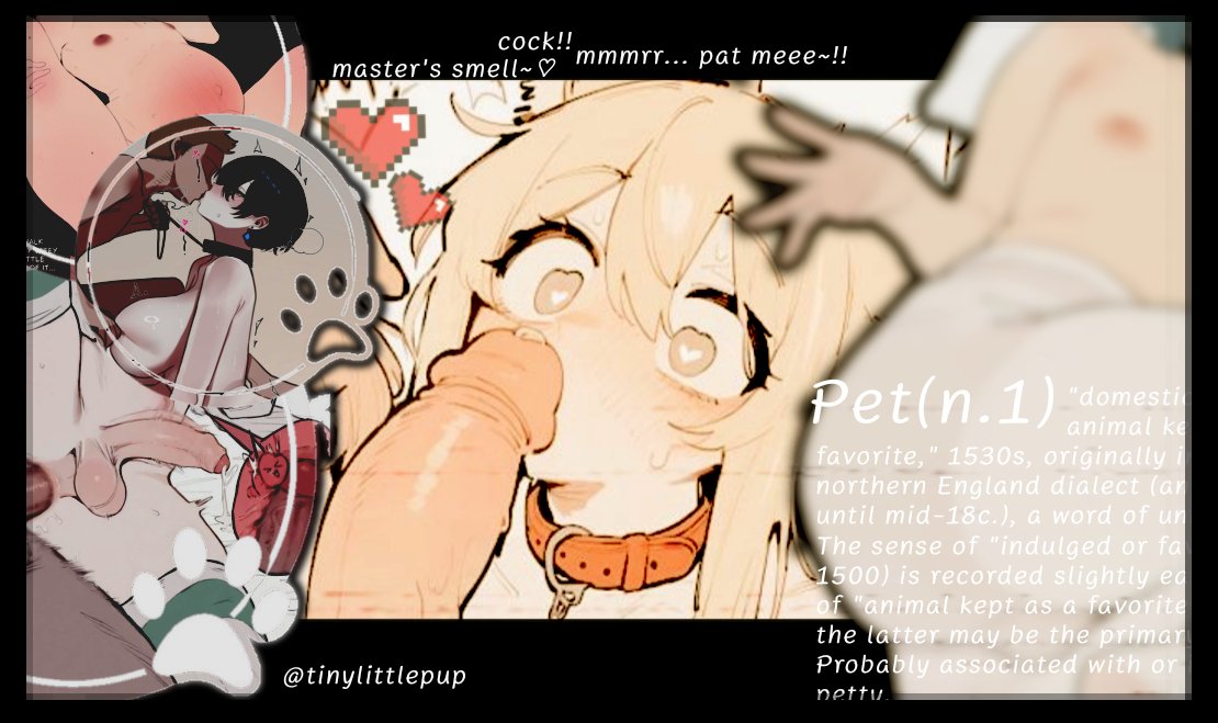 Tinnylittlepup's tweet photo. ⠀              𝒍𝒐𝒗𝒊𝒏𝒈 𝑎𝑛𝑑 𝒏𝒆𝒆𝒅𝒚 ⋮ 𝗽𝗲𝘁?　　 　  
⠀　　𐙚  𝐬𝐞𝐥𝐟 𝐨𝐜 🛟 ₊ 154cm 💢 ◞　
　˙　　˳ #nsfwrp / #lewdrp ִ ۪ ⊹ 
   ּ ֗ ִ    ۪ ⊹ ﹙𝐬𝐦𝐨𝐥﹚ 𝒑𝒖𝒑𝒑𝒚 𝒃𝒐𝒚 .
              ︶︶   ★  ︶︶ https://t.co/naRaN2y2bc